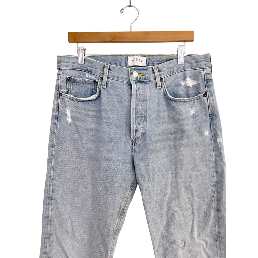 Agolde Light Wash Straight Leg Jeans - Picture 6 of 11